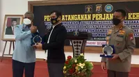 Perjanjian Kerjasama Pemberantasan Narkoba Lintas Instansi Di Banten. (Rabu, 03/08/2022). (Liputan6.com/Yandhi Deslatama).