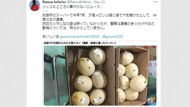 Perempuan Hokkaido Ditangkap Usai Lubangi Melon Mahal dengan Jarinya