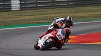 Andi Gilang ketika finis posisi 21 pada balapan Moto2 Teruel, Minggu (25/10/2020). (Istimewa)