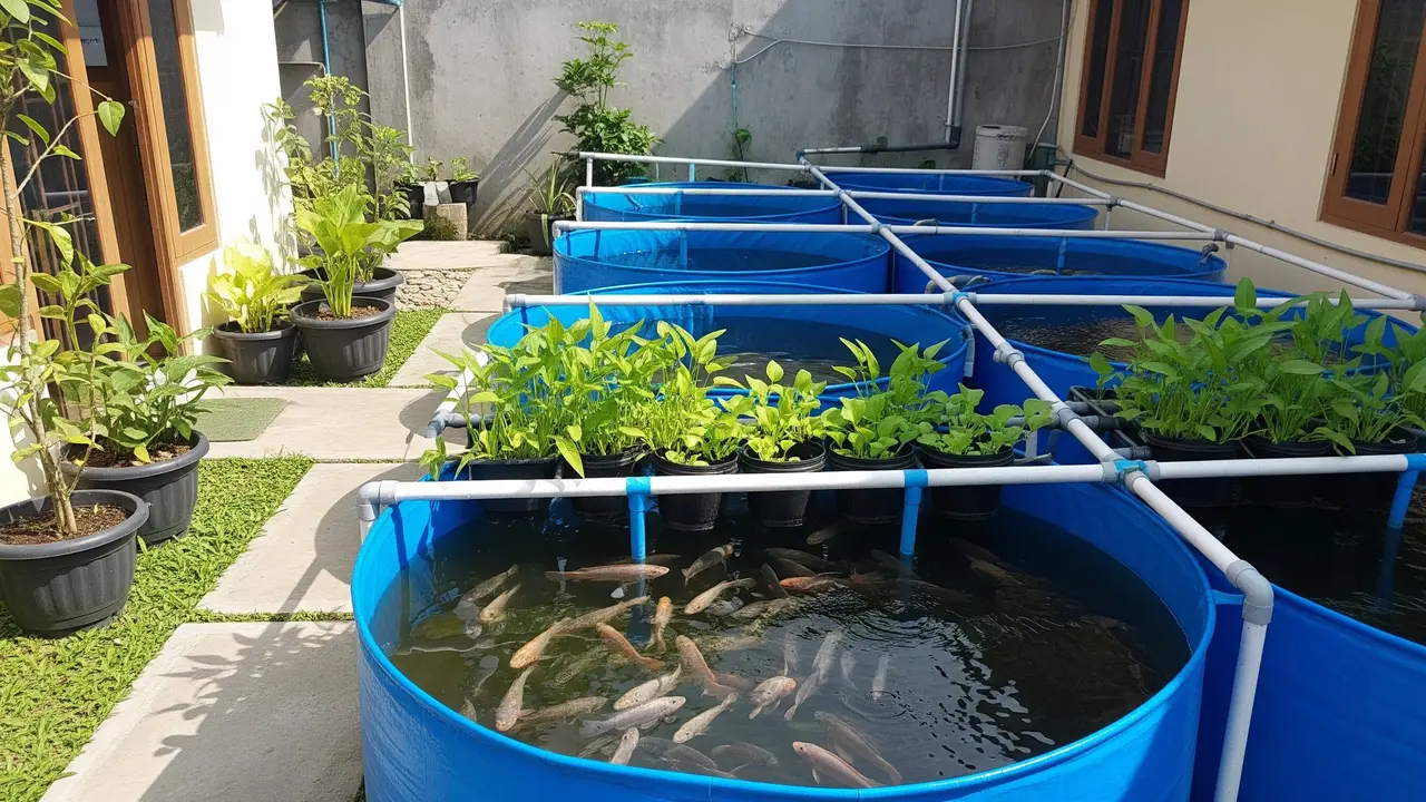 Cara Membuat Kolam Nila yang Bisa Dipadukan dengan Kangkung (AI Generated)