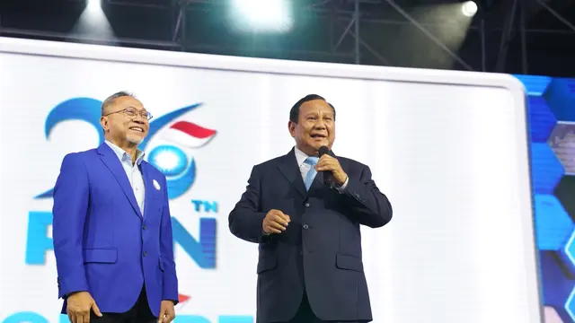 Presiden RI Terpilih Prabowo Subianto saat menghadiri Penutupan Kongres VI PAN yang digelar di Jakarta, Sabtu 24 Agustus 2024.