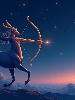 logo ramalan zodiak sagitarius (sumber: AI generated)