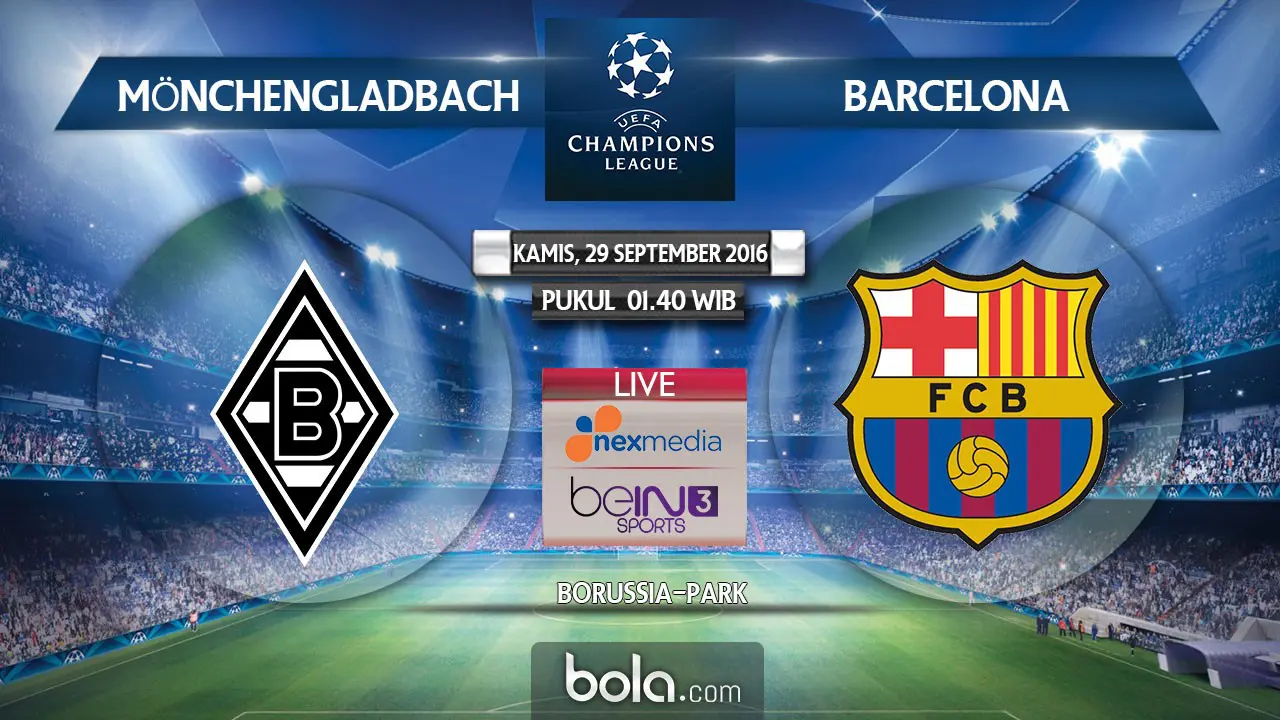 Liga Champions_Borussia Monchengladbach vs Barcelona (Bola.com/Adreanus TItus)