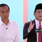 Jokowi dan Prabowo Subianto dalam debat kedua capres 2019. (Liputan6.com)