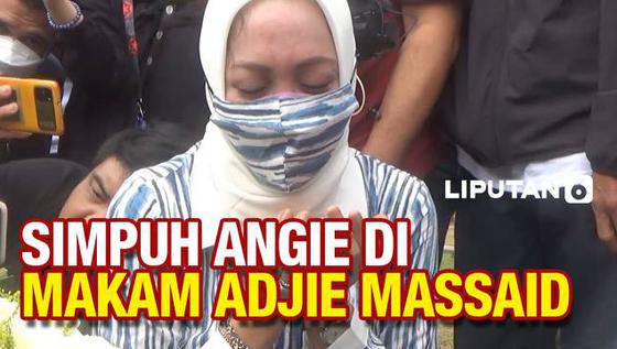 VIDEO: Doa dan Kesedihan Angelina Sondakh di Pusara Adjie Massaid