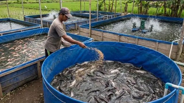 Ternak Lele dan Nila di Kolam Terpal