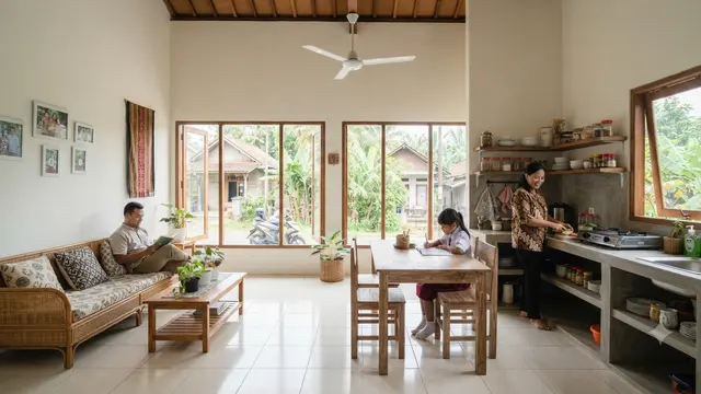 Model Rumah yang Tetap Nyaman Tanpa Halaman Belakang, Tetap Adem dan Space-Saving Model dengan Konsep Ruang Terbuka