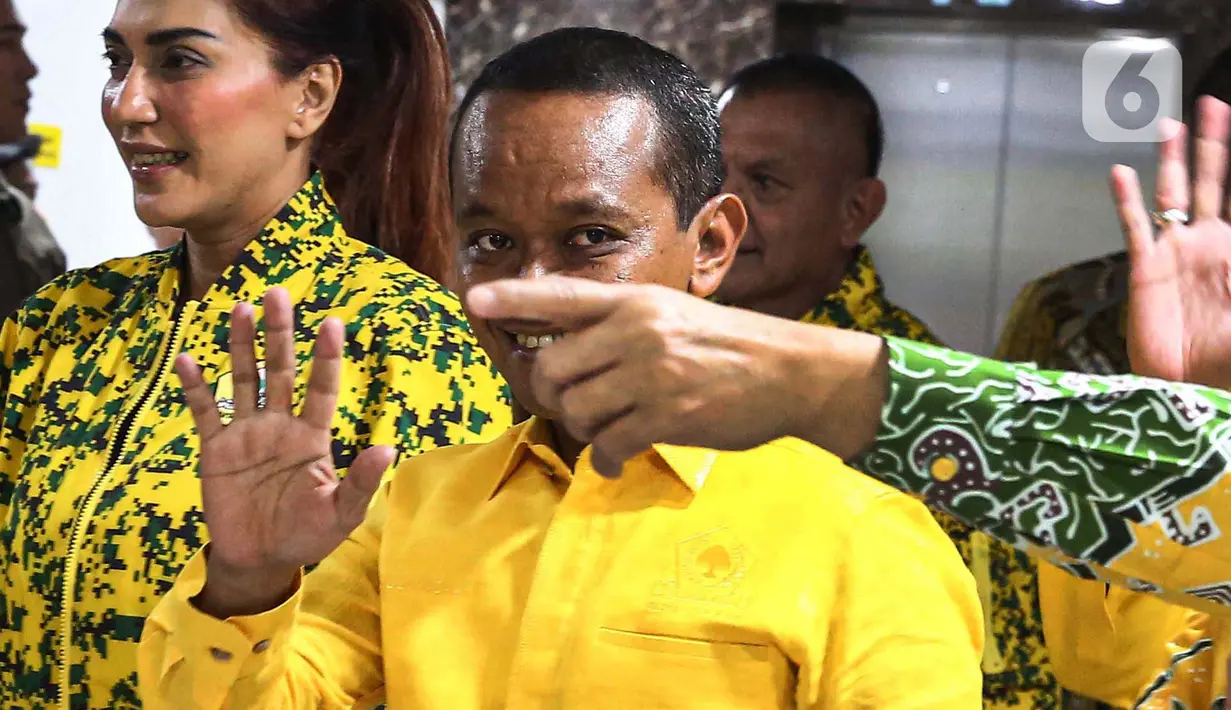 Secara resmi, Ketua Umum Partai Golkar Bahlil Lahadalia mengumumkan nama-nama yang menjadi pengurus dalam Dewan Pimpinan Pusat (DPP) Partai Golkar periode 2024-2029. (Liputan6.com/Angga Yuniar)