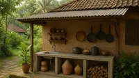 7 Model Dapur Belakang Rumah di Kampung yang Sederhana Tapi Elegan