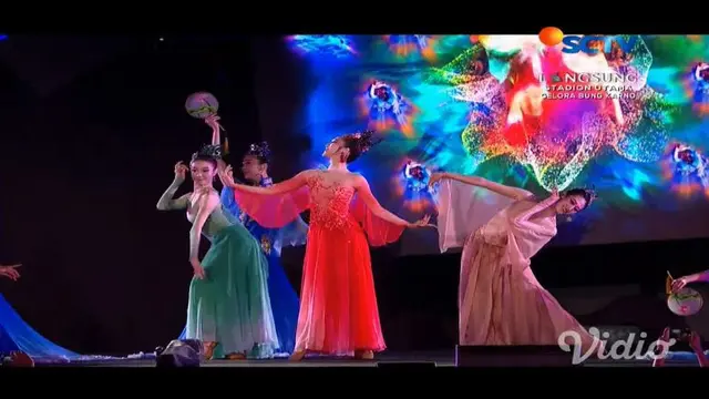Tarian tradisional China di Closing Ceremony Asian Games 2018
