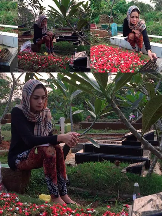 Ini foto yang diambil saat Nikita Mirzani berziarah ke makam orangtuanya. (instagram.com/nikitamirzanimawardi)