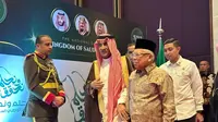 Wakil Presiden RI K.H Ma'ruf Amin menghadiri Perayaan Kemerdekaan ke-93 Arab Saudi di Hotel Raffles, Jakarta, Senin (26/9/2023). (Liputan6/Benedikta Miranti)