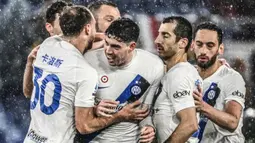 Inter Milan berhasil menunjukkan karakter juara dengan mengandaskan perlawanan Roma 4-2. (Alberto PIZZOLI/AFP)