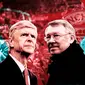 Alex Ferguson dan Arsene Wenger. (Bola.com/Gregah Nurikhsani)