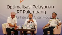 Ngobras (Ngobrol Bareng Media dan Komunitas) dengan tema “Optimalisasi Pelayanan LRT Palembang Melalui Integrasi Antar-Moda” di Wyndham Hotel Palembang pada tanggal 6 Desember 2023.