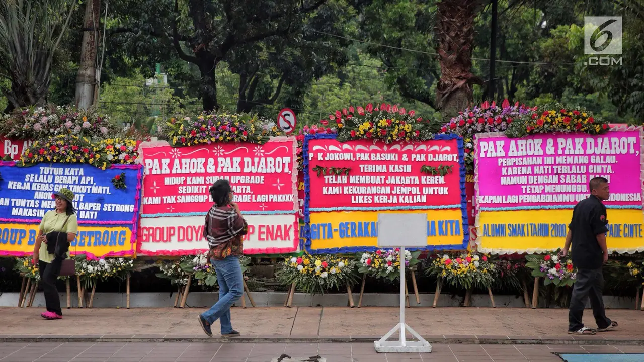 Karangan Bunga untuk Ahok Djarot