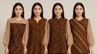 Model Tunik Batik Kombinasi Brokat Lengan Bishop/AI