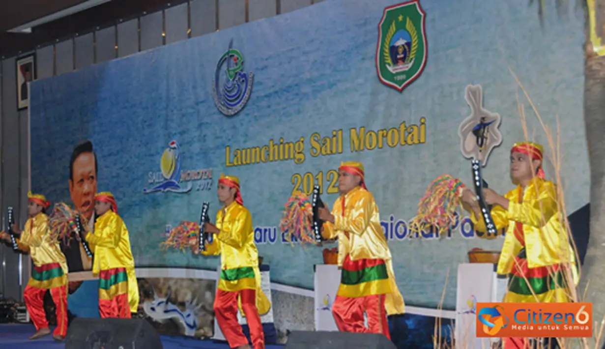 Citizen6, Jakarta: Tarian daerah Maluku Utara mewarnai dan memeriahkan Lounching Sail Morotai 2012. (Pengirim: Efrimal Bahri)