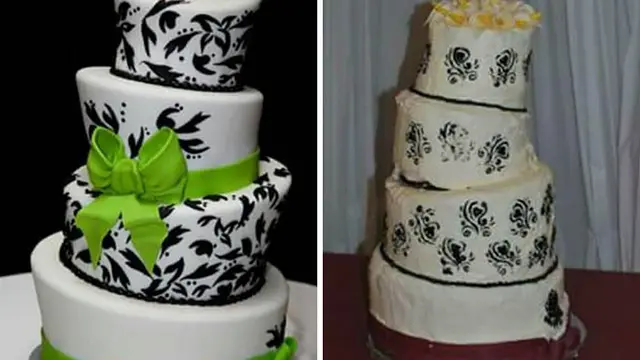 Kue pernikahan tak sesuai ekspektasi. (Sumber: boredpanda)
