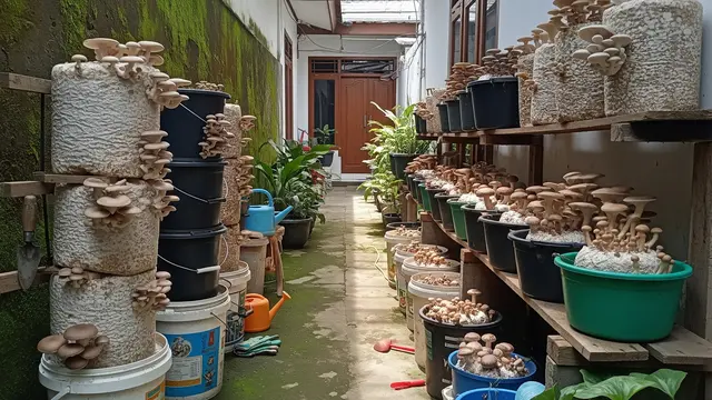 Ide Kebun Jamur Mini di Lorong Samping Rumah/Gemini AI