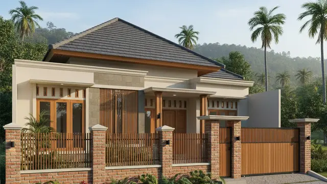 7 Model Rumah Sederhana Tapi Mewah dengan Pagar Bata Ekspos 2025 yang Cocok untuk Tinggal di Desa