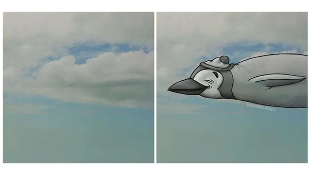 Seniman Ini Buat Ilustrasi Imajinasi dari Awan, 7 Hasilnya Curi Perhatian