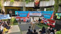 Calon Gubernur (cagub) Jakarta nomor urut 1, Ridwan Kamil (RK), berdialog dengan pelajar Jakarta di hari keempat kampanye Pilkada 2024 di kantor DPD Partai Golkar, Jakarta Pusat, Sabtu (28/9/2024). (Liputan6.com/Winda Nelfira)