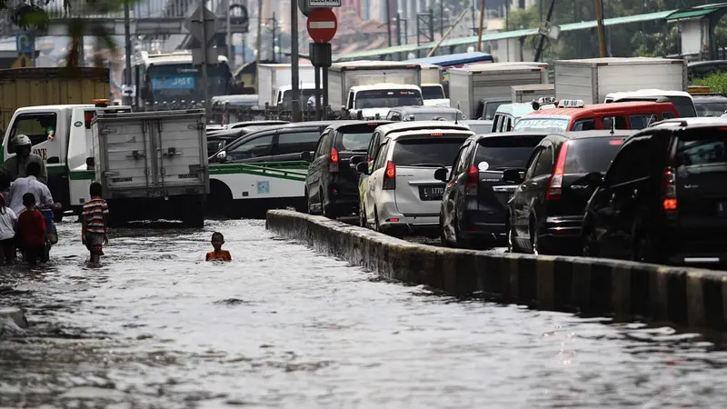 Penampakan Banjir di Kawasan Mangga Dua 