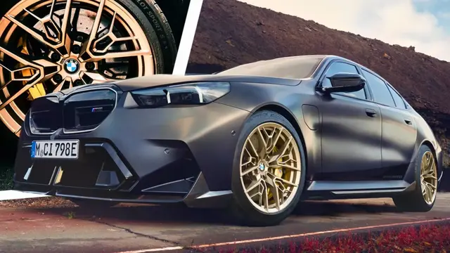 BMW M5 Hitam dengan Inset Detail Velg