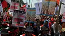 Orasi mewarnai aksi ribuan petani dalam memperingati Hari Tani Nasional di Jakarta, (24/9/14). (Liputan6.com/Johan Tallo)