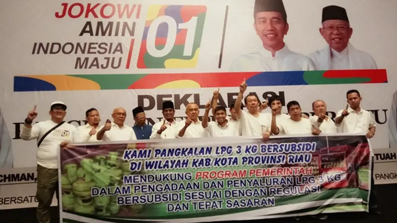 Gabungan pangkalan LPG 3 kilogram deklarasikan dukungan untuk Joko Widodo dan Ma'ruf Amin di Pilpres 2019