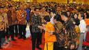 Presiden Joko Widodo (Jokowi) saat tiba di Jakarta Internasional Expo, Kemayoran, Jakarta, Selasa (28/2). Jokowi akan memberikan sambutan di acara penutupan tax amnesty. (Liputan6.com/Angga Yuniar)