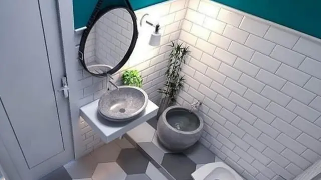 Desain Kamar Mandi Minimalis Kloset Jongkok Shower Nuansa Mewah