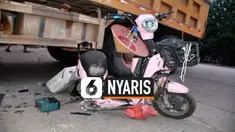 Thumbnail pemotor nyaris terlindas truk