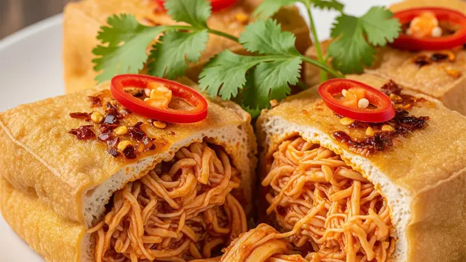 Resep Tahu Isi Ayam Suwir Pedas