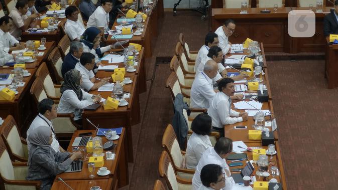 Raker Kementerian Komunikasi dan Informatika dengan Komisi I Dewan Perwakilan Rakyat (DPR) RI. (Liputan6.com/ Agustinus Mario Damar)