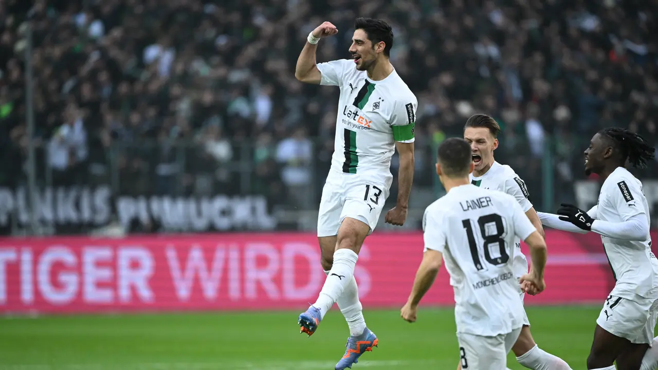Selebrasi pemain Borussia Monchengladbach
