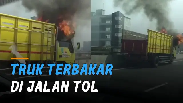 Beredar video kejadian ngeri saat sebuah truk terbakar di Tol Wiyoto Wiyono, Jakarta Utara.