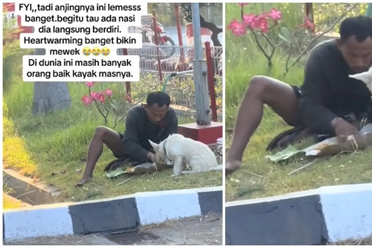 Viral Momen Pria Makan Bareng Anjingnya Ini Bikin Haru, Tidak Jijik Sama Sekali