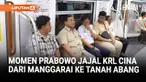 Presiden Prabowo Subianto didamping Direktur Utama KAI Bobby Rasyidin meninjau Stasiun Manggari hingga menjajal kereta dari Cina menuju Stasiun Tanah Abang,Jakarta Pusat, pada Selasa, 4 November 2025.