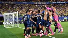 Selebrasi pemain Manchester United Matheus Cunha saat Brasil melawan Haiti di Piala Dunia 2026  (AFP)