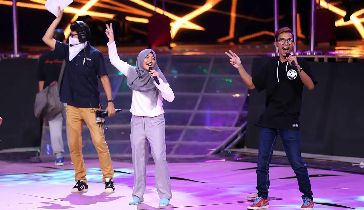 Arafah Rianti saat mengikuti gladi resik, di Plenary Hall Jakarta Convention Center (JCC), Senin (9/1). Malam puncak HUT Indosiar ke-22, akan disiarkan secara langsung Rabu (11/1/2017) pukul 19.00 WIB. (Nurwahyunan/Bintang.com)