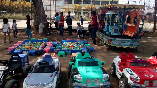 Arena bermain di rest area pospol terpadu Polres Garut di Limbangan, cukup memanjakan para pemudik khususnya anak-anak dalam prosesi mudik lebaran 2019 via jalur selatan Jawa