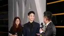 Di malam penganugerahan untuk dunia pertelevisian, Minho SHINee memperoleh penghargaan kategori Special Award untuk kerja kerasnya selama ini dalam menjadi aktor. (Adrian Putra/Bintang.com)