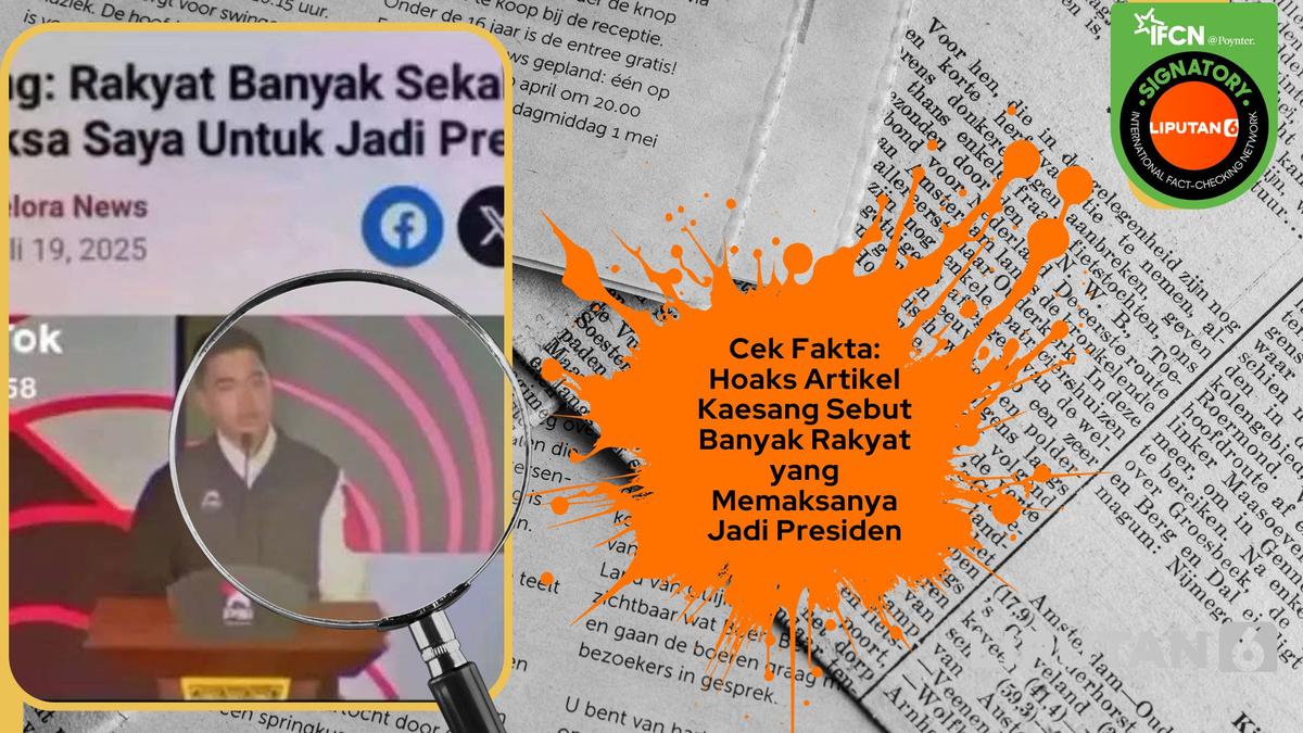 Cek Fakta: Hoaks Artikel Kaesang Sebut Banyak Rakyat yang Memaksanya Jadi Presiden