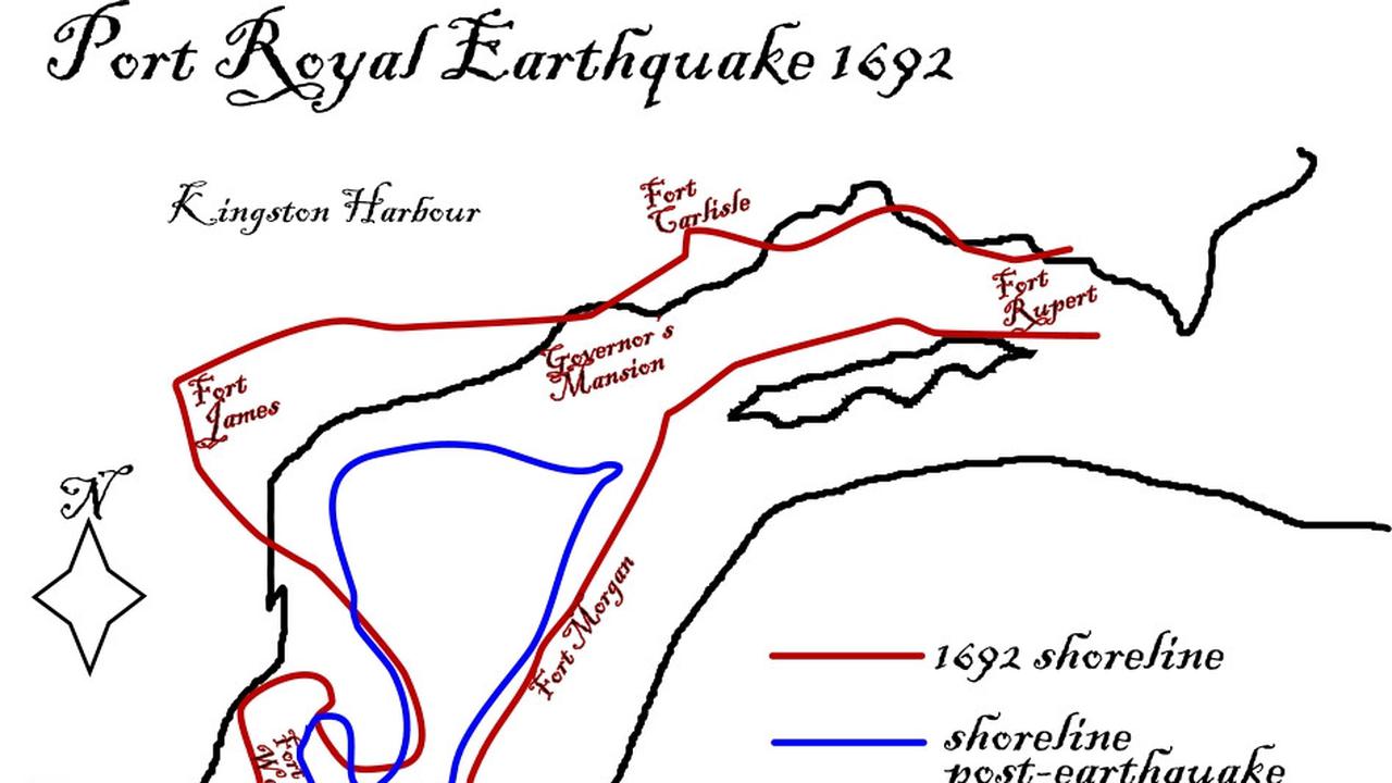 Pada 7 Juni 1692, Port Royal hancur oleh gempa