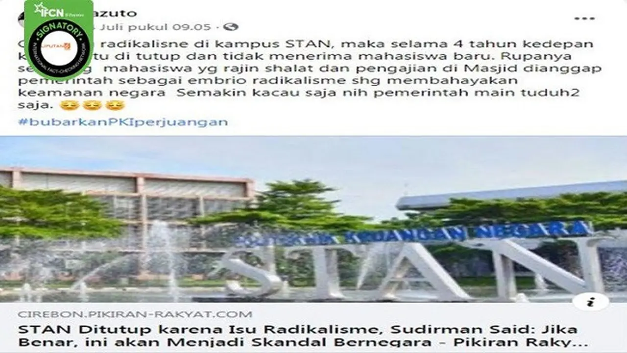 Gambar Tangkapan Layar Kabar Tentang Kampus STAN