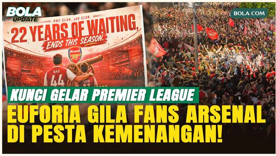 Momen Gooners Nyalakan Suar dan Kembang Api usai Arsenal Akhiri Puasa Gelar 22 Tahun