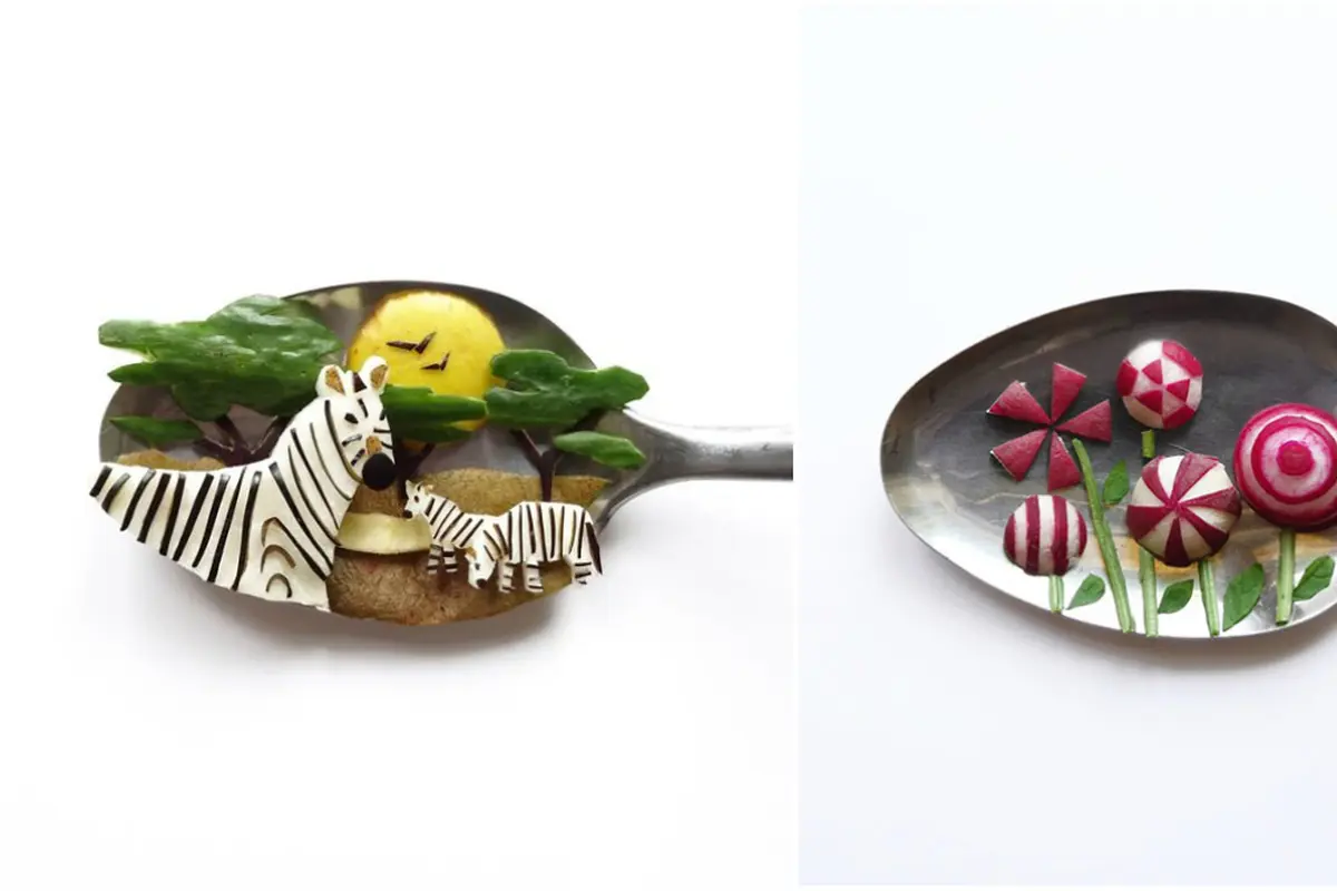 Seni Cantik Makanan di Atas Sendok