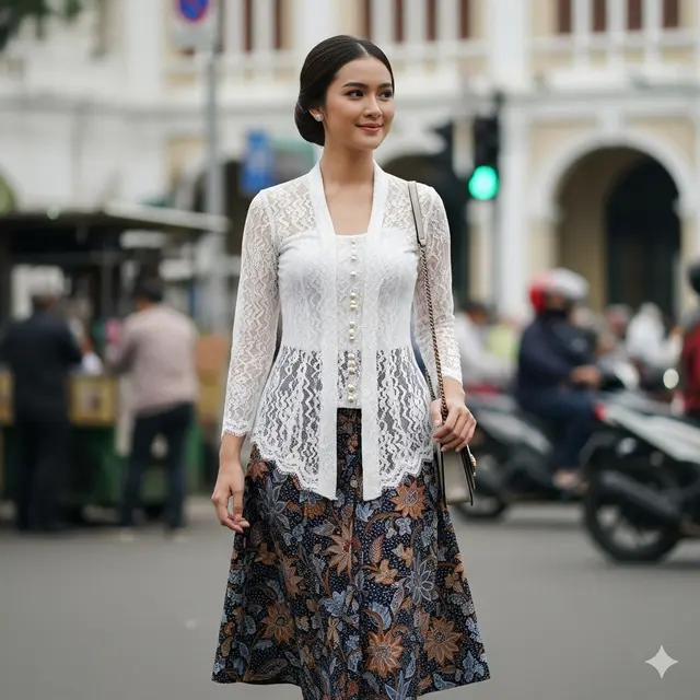 Padu padan rok batik a line (Image by Gemini AI)